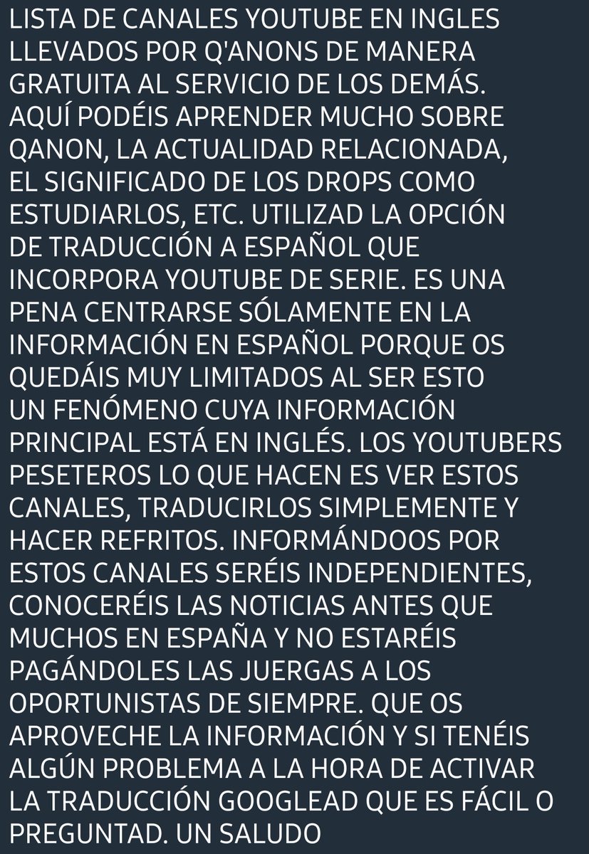 14/ so how does a new country get pulled into QAnon? Well the admin of the new QAnon Peru channels recommends that you follow and watch a whose who of QAnon influencers here is a sample list of who they recommend to watch/listen to for real news