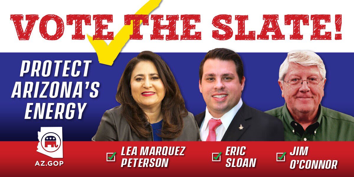 Democrats are pouring MILLIONS into Arizona to impose their extreme Green New Deal! They want to BUY seats on the @CorpCommAZ and raise your energy prices to pay for their far-left, job-killing agenda. On November 3, VOTE THE SLATE! @LeaPeterson @sloanforarizona @joconnoraz
