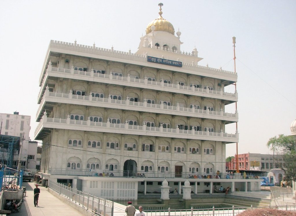 14/19 When the Guru compiled the Adi Granth containing the hymns of the Gurus and those of some saints and sufis, Bhai Gurdas inscribed the the entire text.Pic. Gurudwara Ramsar in Amritsar where Adi Granth was compiled