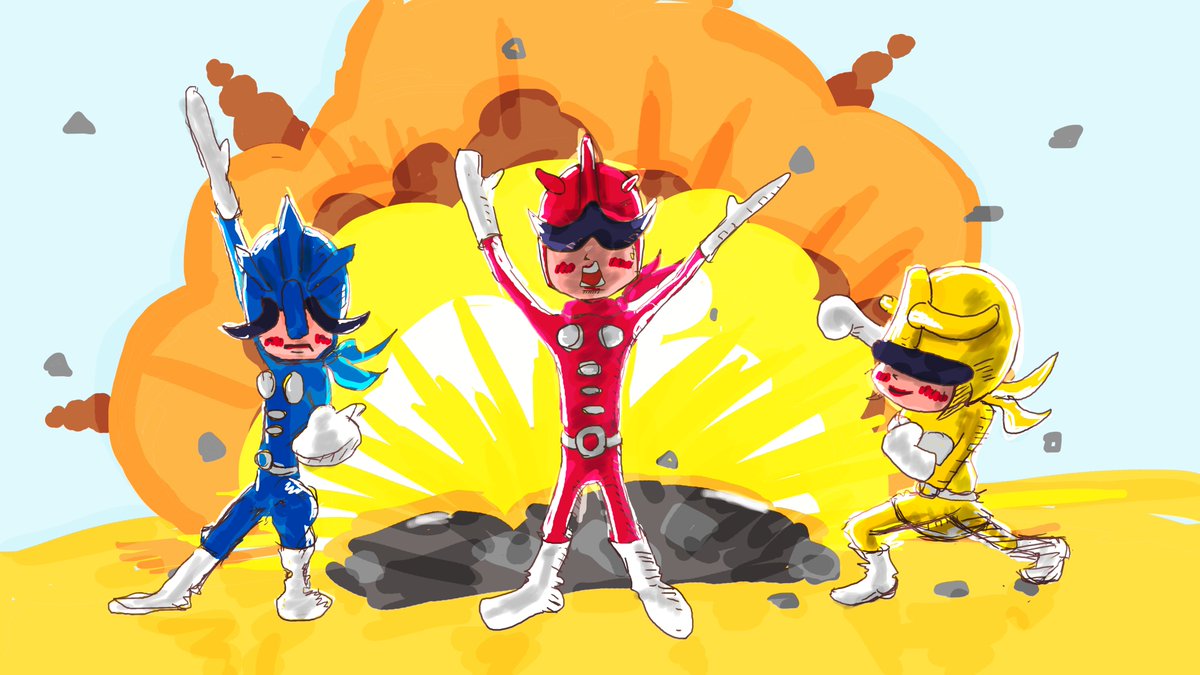 ヒーロー戦隊です 爆発です Takao がんばれ犬丸の中の人のイラスト