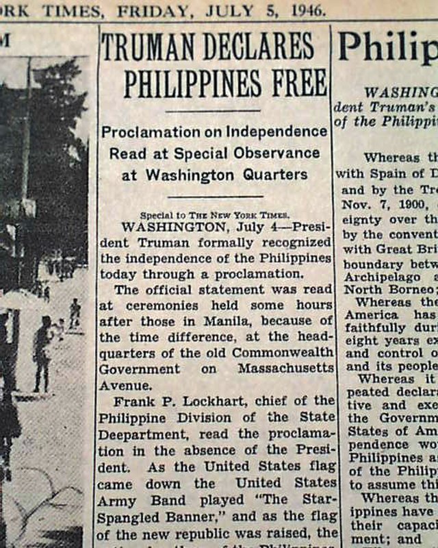 21 of 23The promise was fulfilled on the Fourth of July in 1946 when Filipinos celebrated Independence Day of their own as the American flag was lowered and replaced by the ensign of the newly independent Philippines.