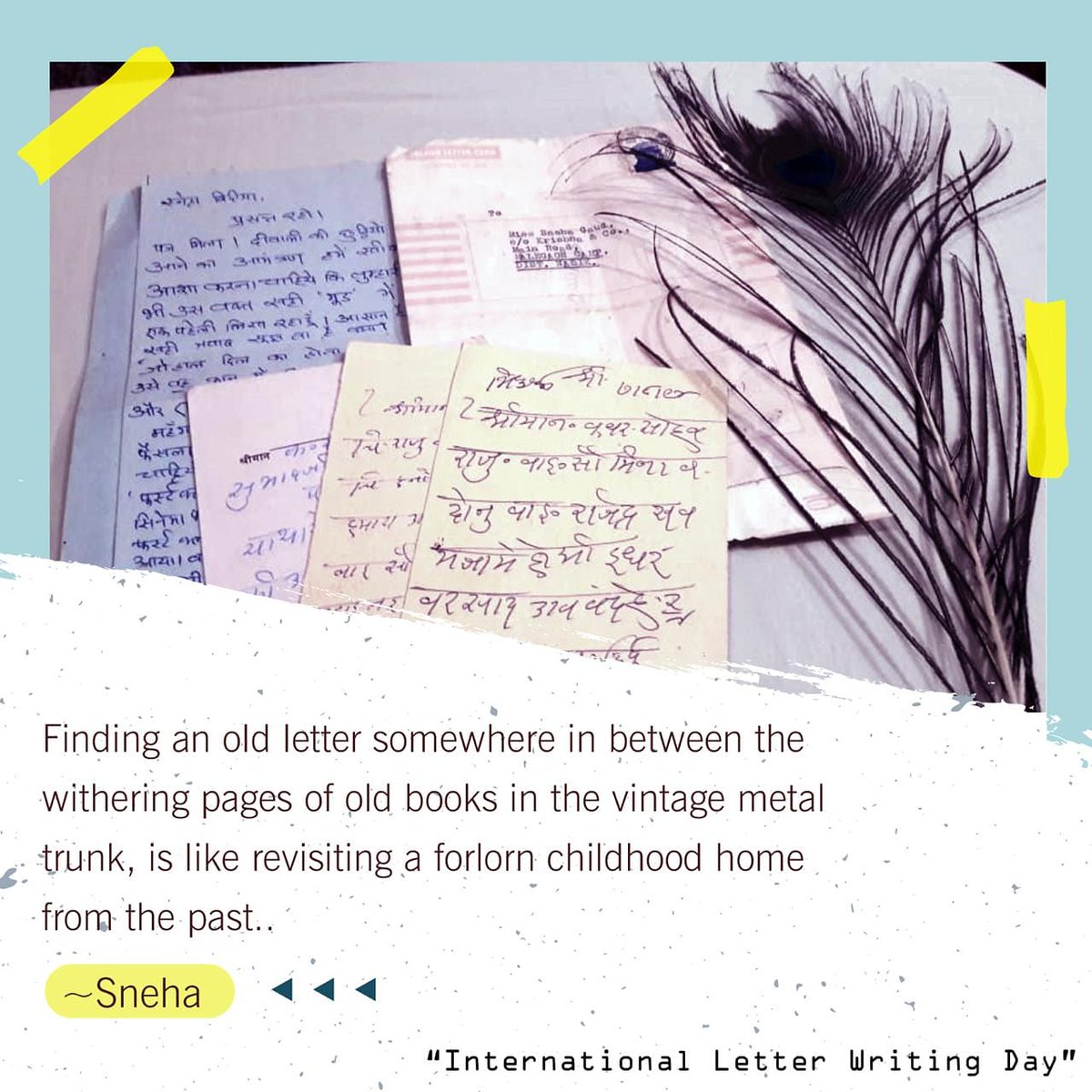 sneharmonic's tweet photo. How much I waited for the postman to appear with these letters bearing my name, from my beloved grandfather!
Found them kept safely in pages of old books..while the pages have withered, strangely these letters remain blossomed, as if posted only yesterday!
#InternationalLetterDay https://t.co/ePZanOz0aQ
