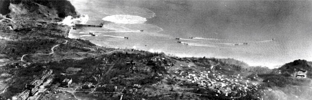 7 of 23The amphibious assault started two hours after the airborne operations with units from the 34th Infantry Regiment, 24th Division.  @USNavy