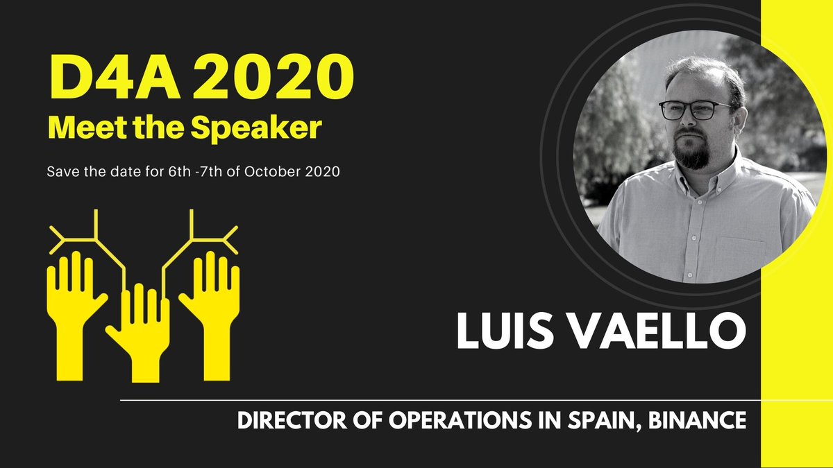 Join us in welcoming our next speaker Luis Vaello Garcia,
who develops and leads <a href="/binance/">Binance</a> presence and local growth in Spain. 
#blockchain #conference2020 #democracy4all #da42020 #blockchaintechnology #crypto #cryptocurrency #bitcoin #fintech #growth