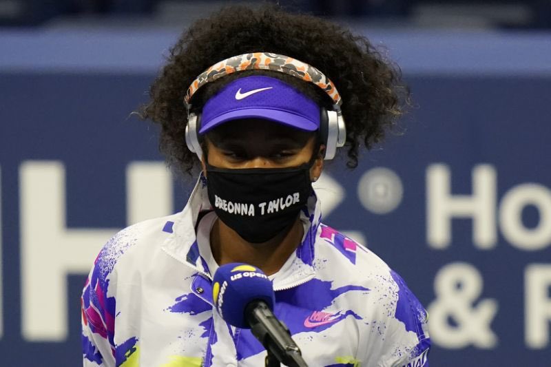 Naomi Osaka face mask at US Open 2020