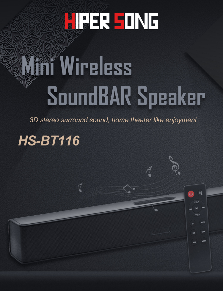 hipersong's tweet image. New Sound Wireless Computer Speaker 

Model: HS-BT116
Bluetooth 5.0 with FM Radio 
Application: Home, Office, Stage
Compact size in 51.8*6.5*5.5cm, everywhere to go 

#brandnew 
#computerspeaker 
#speakerbluetooth