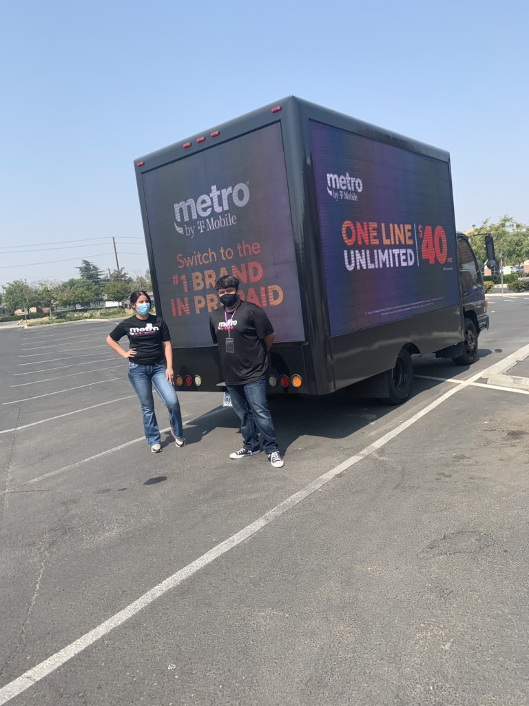 Metro By T-Mobile truck visiting Fresno #livepurple #MetroByTMobile