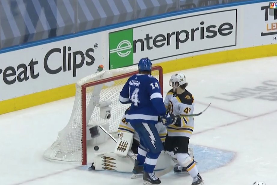hmm, i wonder who was in front of the net for the goal that sent the lightning to the eastern conference final ...