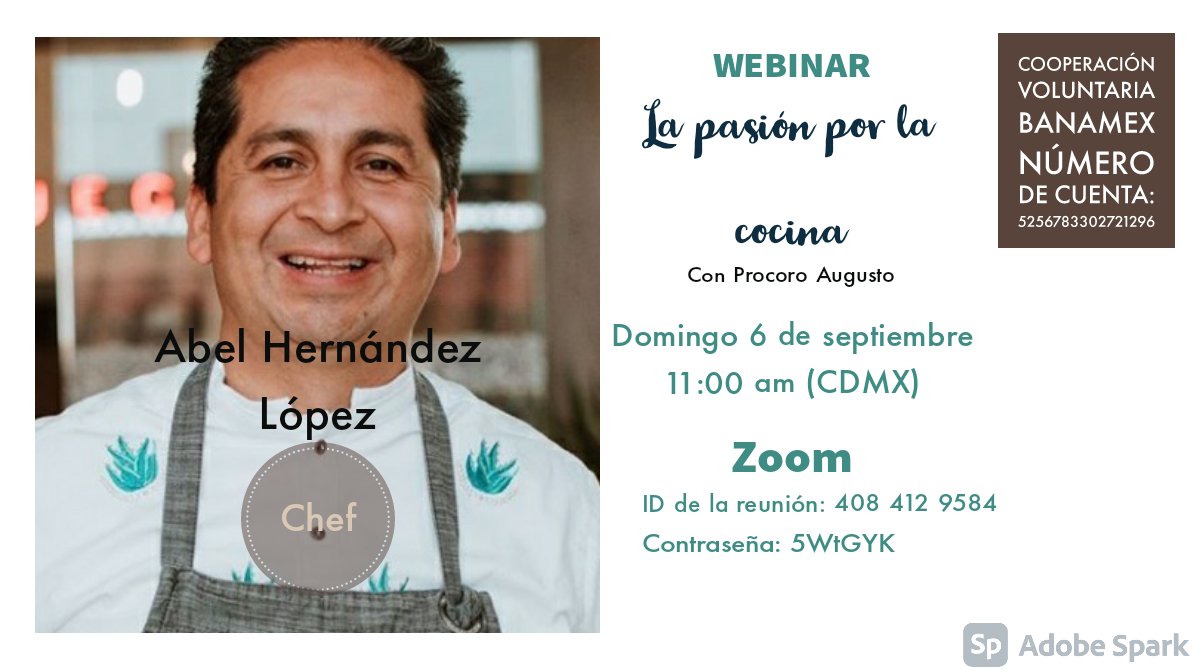 AugustoProcoro's tweet image. Los invito a este webinar en el que charlaremos con el chef Abel Hernández sobre la pasión por la gastronomía, así como de momentos y experiencias en este bello arte de la cocina. 

¡Los esperamos!
