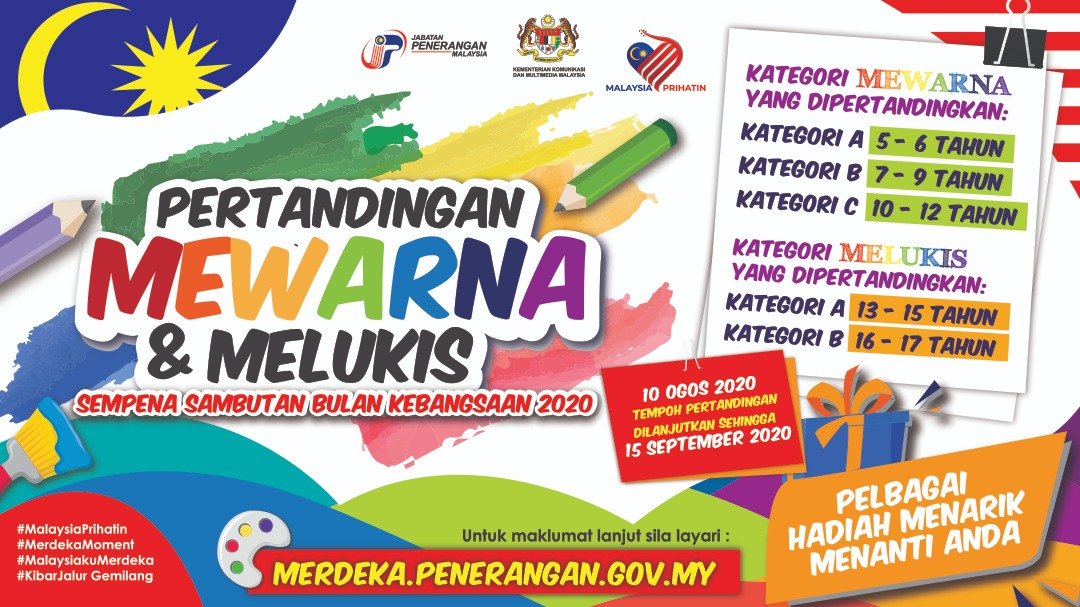 Jabatan Penerangan Malaysia On Twitter Sertai Pertandingan Mewarna Dan Melukis Sempena Sambutan Bulan Kebangsaan 2020 Pelbagai Hadiah Menarik Menanti Anda Https T Co Aworuwp4ze Twitter