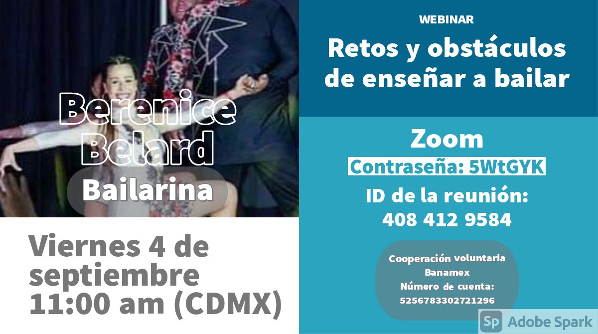 AugustoProcoro's tweet image. Los invito a este webinar en el que charlaremos con la bailarina y coreógrafa Berenice Belard, quien nos compartirá desde su trayectoria profesional los desafíos y retos de enseñar a bailar. Historias, momentos y mucha reflexión nos aguarda.