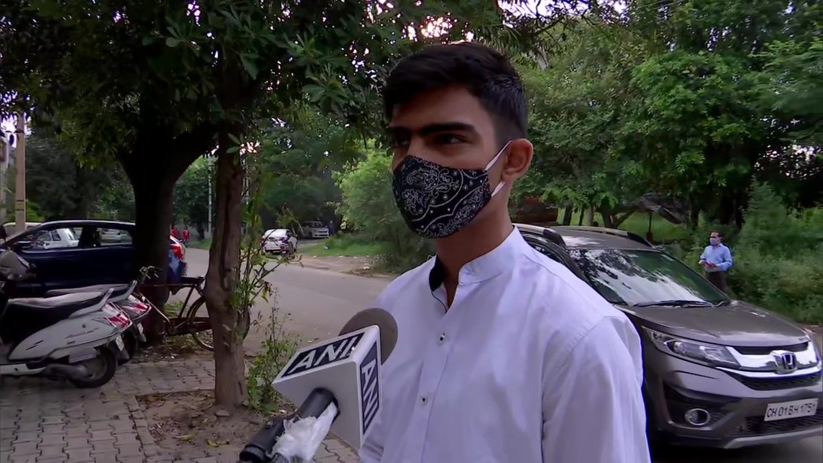 ANI's tweet image. Chandigarh: Candidates appearing in #JEEMain arrive at Bardhaman Computer centre in the industrial area of the UT, that has been designated as an examination centre.

A candidate says, &quot;Many students were waiting for the exam. However, there are a few students this time.&quot;