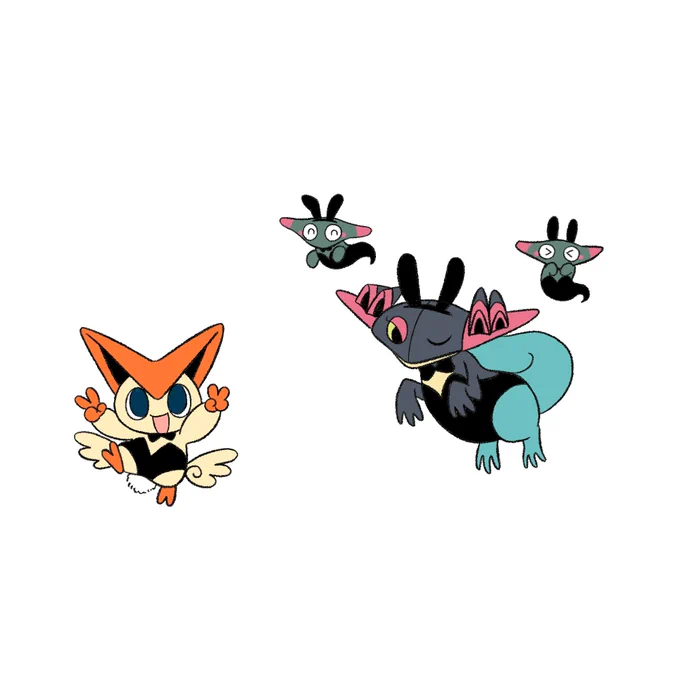 ビクティニとドラパルトφ('ᴗ'」) 
