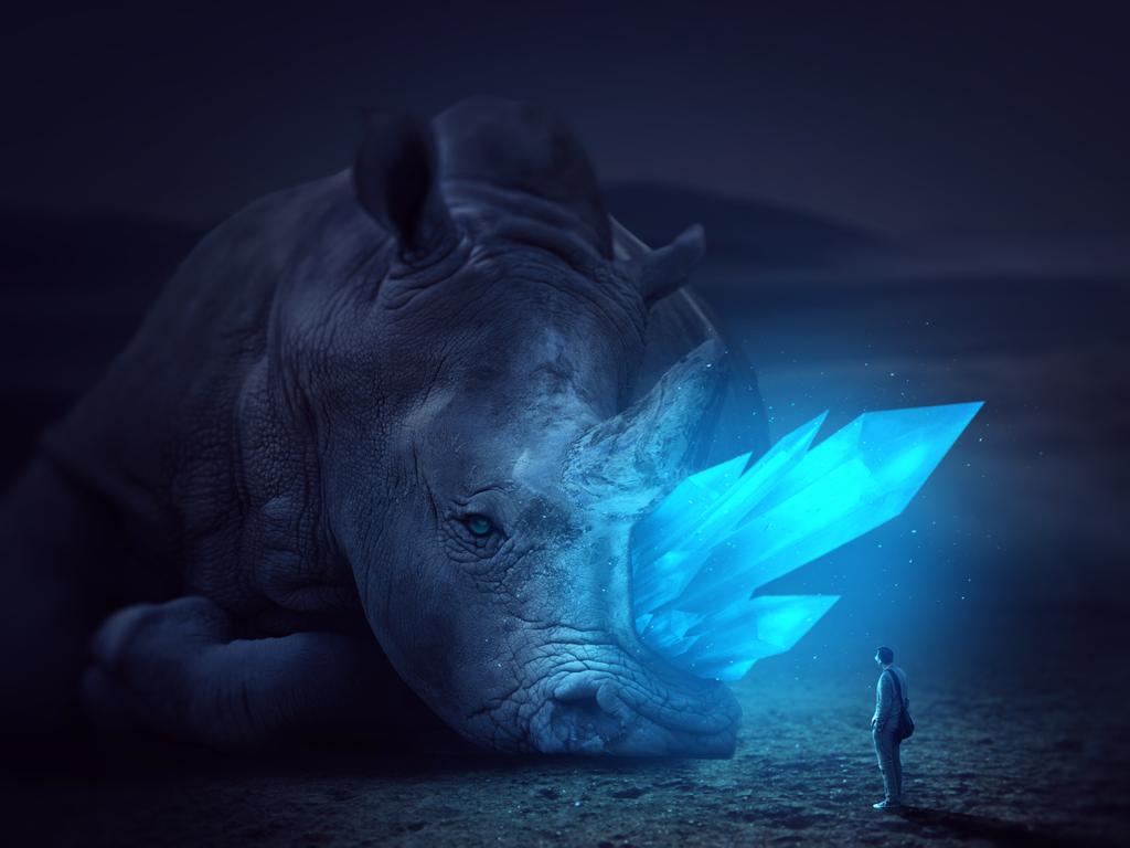 Share some of your favorite fantastical animals in the comments below!

🎨  “Glowing Rhino” by ZeusGODOFSKY: bit.ly/2ENEJYu 
#Rhino #CreatureConcept