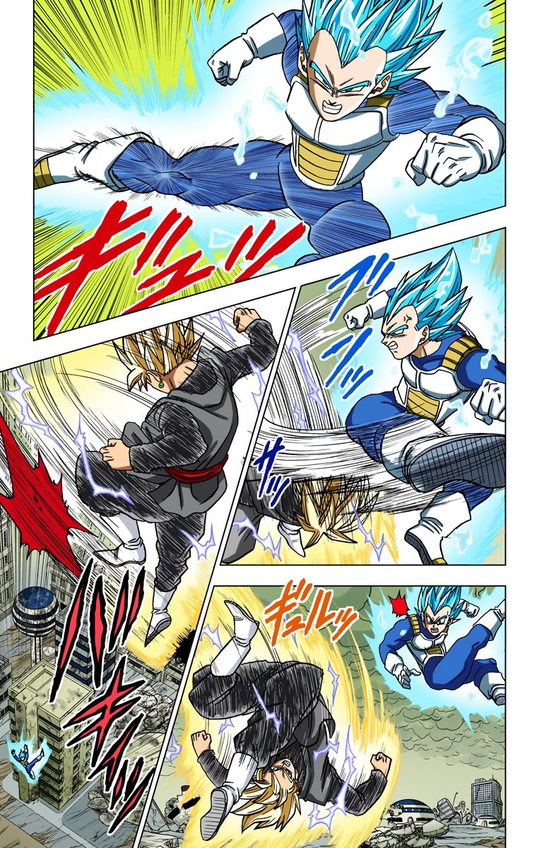 Black ssj2 vs Vegeta ssj2 y blue manga a color