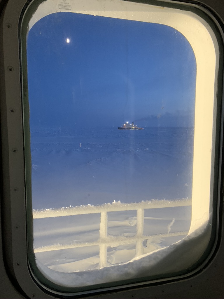 March 3, we changed ships. View of Kapitan Dranitsyn from Polarstern cabin.