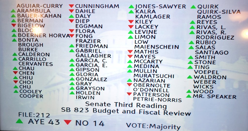 VICTORY: #SB823 passed the Assembly Floor 43-14! It's time to #CloseDJJtheRightWay and free our youth!
