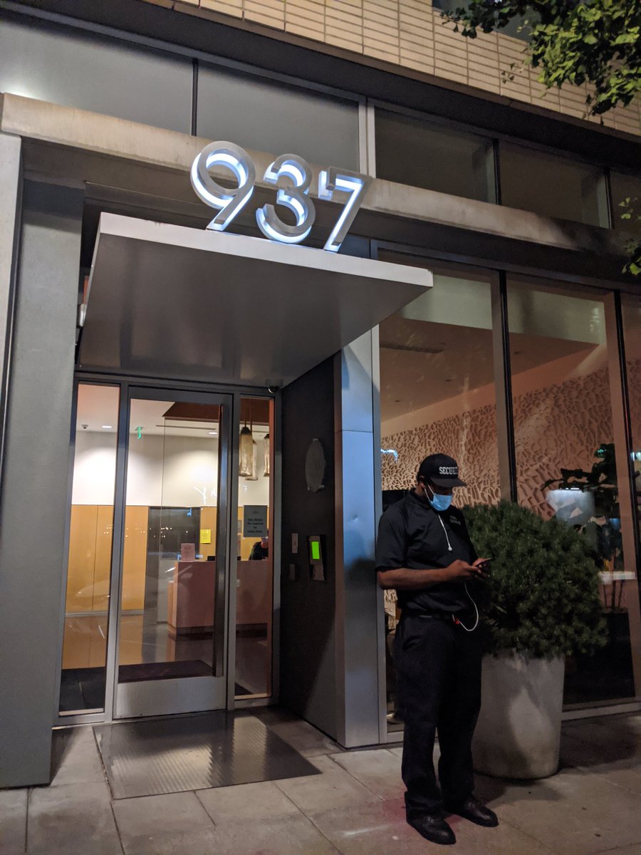 There is security outside of apartments entrance