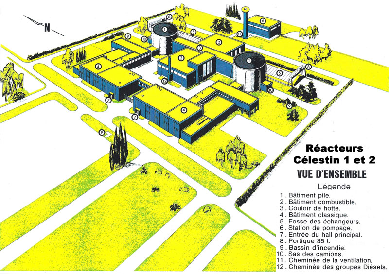 10/ Les réacteurs d’irradiation Célestin 1 et 2 du  @CEAMarcoule , qui démarrent en 1967, portent le nom de plusieurs papes chrétiens (Célestin V sur l’image, canonisé en 1313). Un nom qui masque le fait que l’atome peut être une arme de  #guerre…