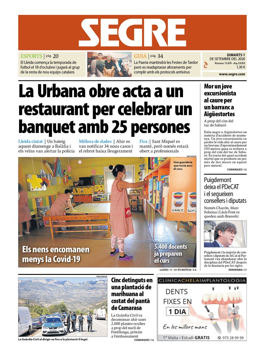 SEGREcom's tweet photo. La portada de SEGRE que trobaràs avui al quiosc, https://t.co/9ljzn2M30f, iQuiosc i KioskoyMas! #portadaSEGRE https://t.co/Itd2jRXIQX