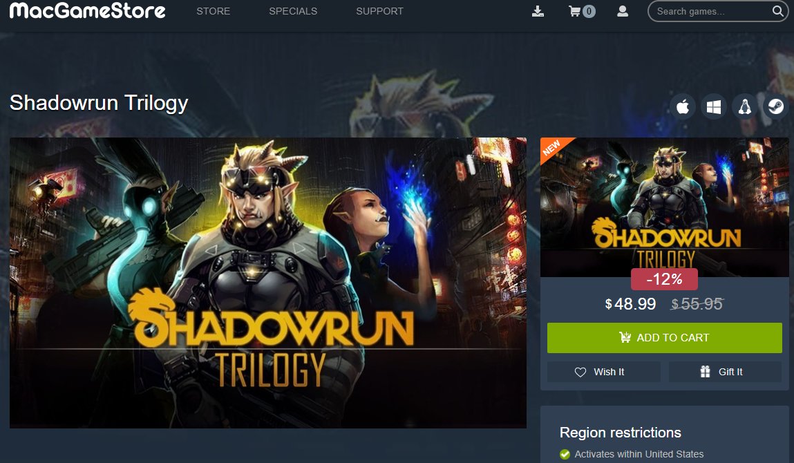 DigitalDistrib1's tweet photo. https://t.co/hynGytnQWw
Shadowrun Trilogy Bundle
US Buyers save 12%
#Macintosh
#MacGames
#SteamDeals
#Windows10
#GameSoftware
#LinuxGames
#StrategyGames
#SoftwareBundles
#videogames
#VideoGamePlayers
#PCGames
https://t.co/hynGytnQWw https://t.co/od2YMxHpHQ