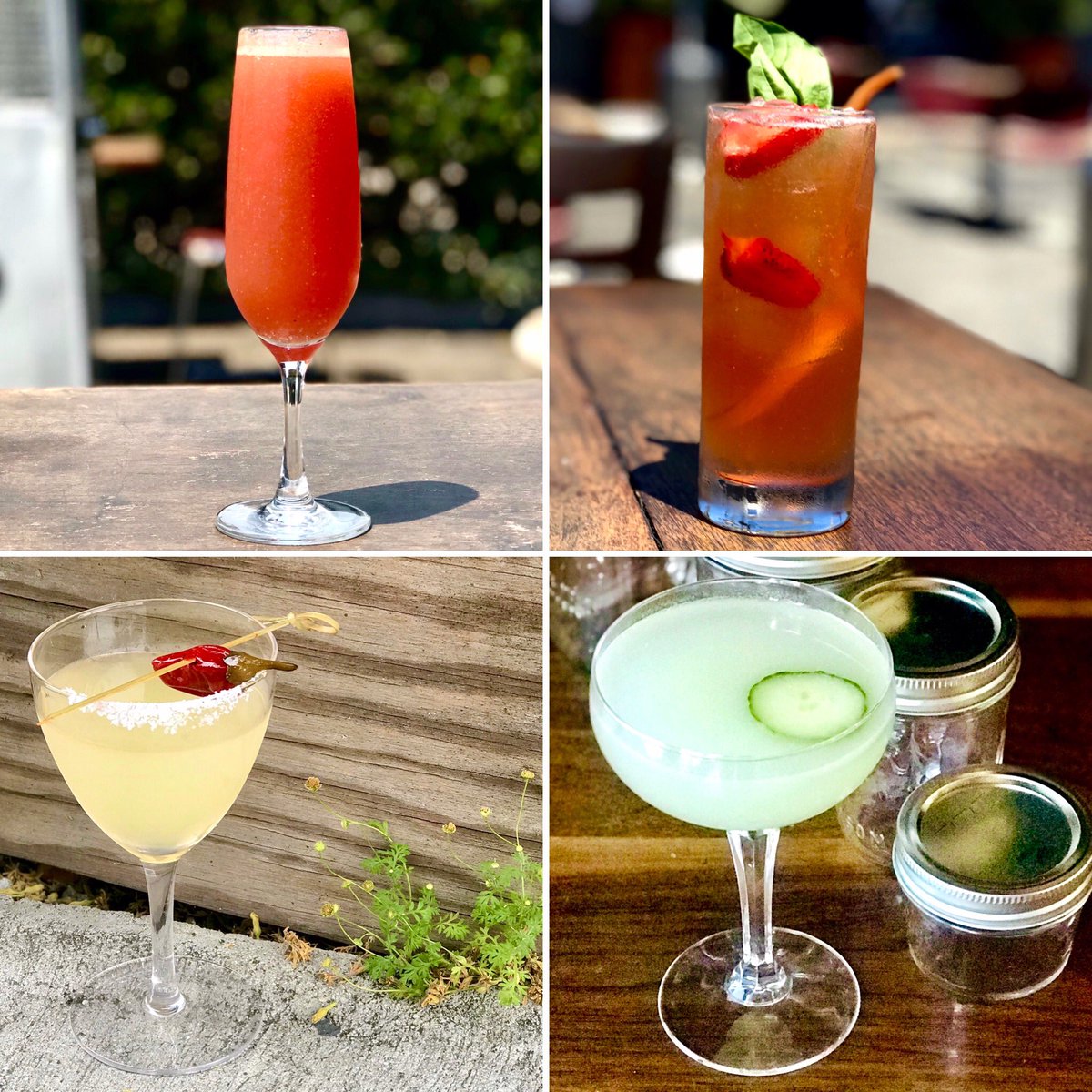 AllAcquaResto's tweet photo. It’s almost 5 o’clock! Time to get your cocktail(s) on! Pick-up, delivery or “drink-in!” Watermelon Ginger Spritz, Mad Hatter’s Summertime Tonic, Eastsider or Spicy Cinco Margarita 💁🏼‍♀️ 🥃🍸🍹🧊 https://t.co/FZrlSyiFxu