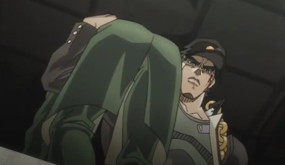 daily_kakyoin's tweet photo. jotaro bringing his new friend home https://t.co/4ozkflR7vJ