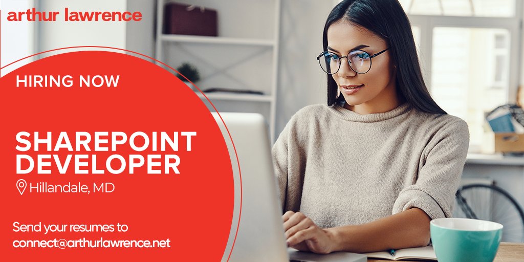 arthurlawrence_'s tweet image. View full JD here: jobs.arthurlawrence.net/Jobs/8235/Shar…
Arthur Lawrence is urgently looking for SharePoint Developer for a client in Hillandale, MD.Apply now!
#Sharepointdeveloper #arthurlawrencejobs #jobsearch #nowhiring #career