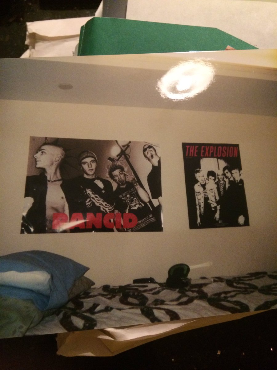 led31180's tweet photo. #TBT to my dorm room in college. Sorry for low quality my scanner not cooperating. #Rancid #DeadKennedys #XPLSN #TheExplosion @Rancid @DeadKennedys #ThrowbackTuesday https://t.co/M1eme6nBZ5