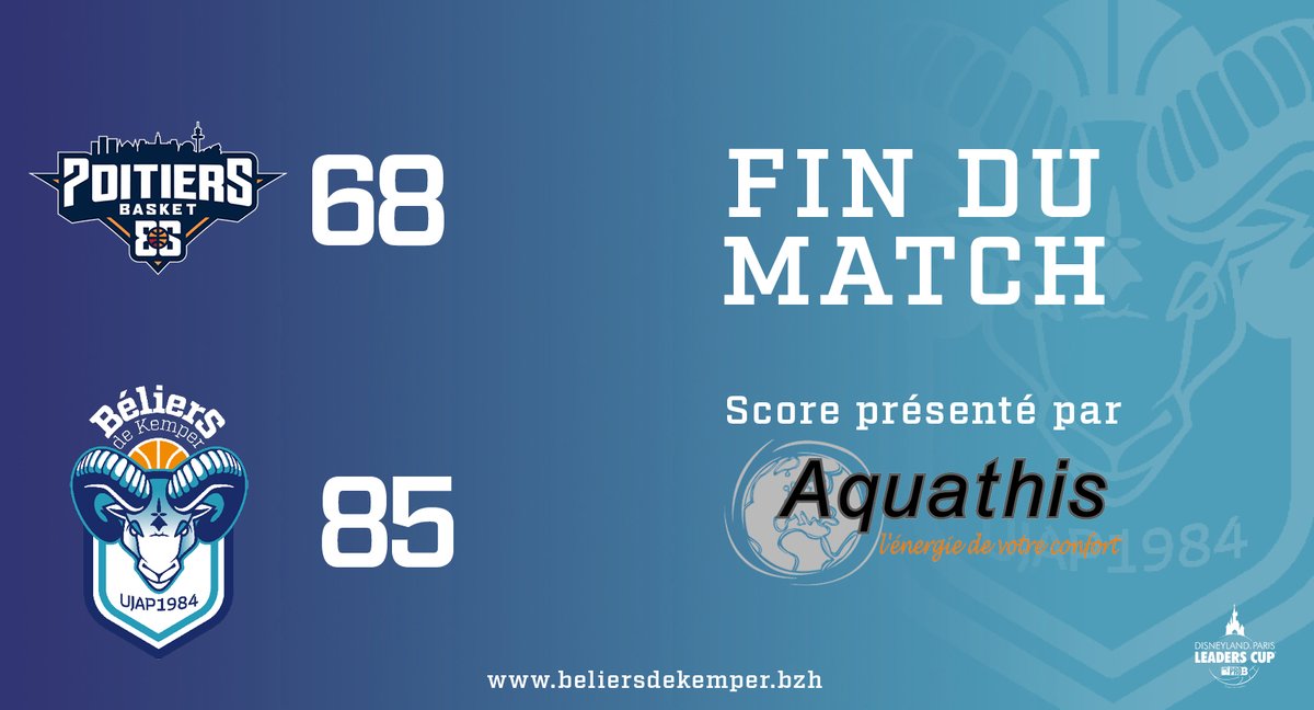 BeliersdeKemper's tweet photo. #GoUJAP Fin du match

Aquathis vous annonce le score de cette fin du match à Poitiers ! 

Les Quimpérois s'imposent à Saint-Eloi sur le score de 68 à 85. 
💡🔌 Aquathis : pour tout dépannage ou entretien - 02 98 81 70 65 - contact@aquathis.fr - https://t.co/iwyMKFYvtk https://t.co/6F4cFBAnPp