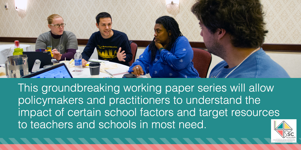 SCTEACHERtweets's tweet image. We are pleased to announce the second working paper series! This series offers a unique and granular look into the characteristics of our #TeacherWorkforce in schools and districts in SC. Read more here:  sc-teacher.org/wpii-intro-blo…
#TeacherRetention #PolicyAndPractice