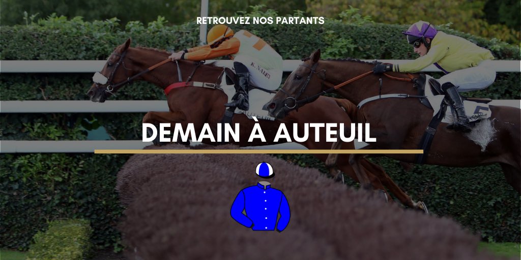 Mescam_Racing's tweet photo. A suivre demain sur l’hippodrome d’Auteuil: 

🏇 Transatlantic (Le Havre) dans le prix Finot - poulains (haies, 3600m), monté par Alexis Poirier 
⏰ 11h25
🎩 Mme Jean-Etienne Dubois

#courses #courseshippiques #hippisme #turf #hippodrome #auteuil #finot https://t.co/tkTHy71DGb