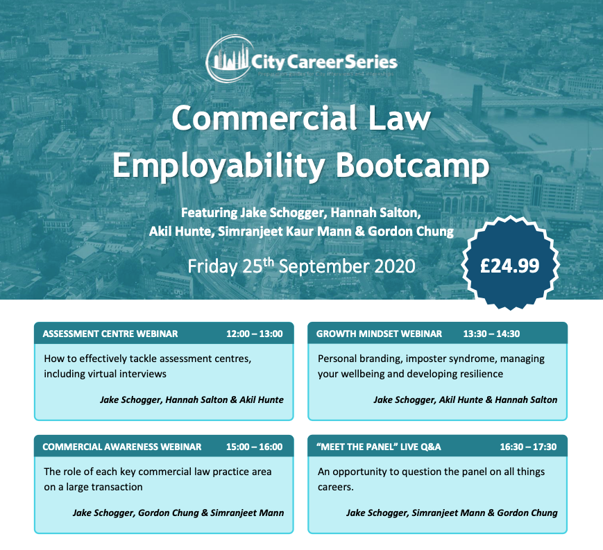 Career_Series's tweet photo. *** BRAND NEW COMMERCIAL LAW BOOTCAMP ***

We've just launched an in-depth, highly personal employability bootcamp! The number of attendees is limited, so sign-up whilst you can via https://t.co/MhpOZdk6Lp 

Find out more and book, here: https://t.co/tLKlVsvukg https://t.co/amvEqrESKu