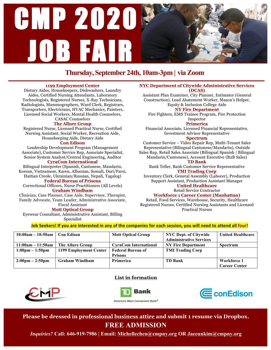 CMPNewYork's tweet photo. Spectrum just confirmed to join our September 24th #VirtualJobFair. Now we have 15 employers on board, and more may join. Register today:  https://t.co/FeMbdFVZpx. https://t.co/7E6xYuTchy