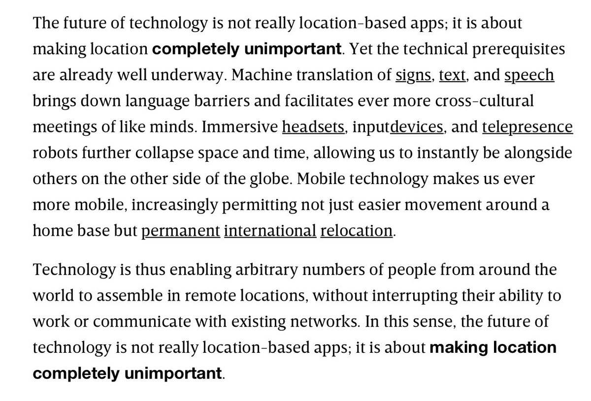 ValaAfshar's tweet photo. Software is reorganizing the world. The future of technology is not really location-based apps; it is about making location completely unimportant.

—@balajis article is a must read https://t.co/RZPyFg82u4 https://t.co/Sh2BYBFYxX