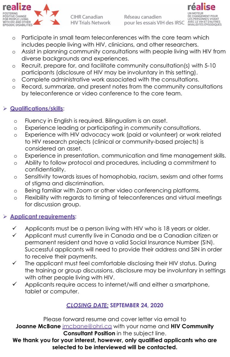 theohtn's tweet photo. HIV Community Advocate @itsmuluba &amp; Dr. @jasonbrophy73 we’re awarded a @CIHR_IRSC grant: CAN LhIVE WELL: The Canadian HIV Wellness Research Initiative grant.
They are seeking dynamic HIV Community Consultants.
PAID, CASUAL, REMOTE.
⬇️ https://t.co/FsLpahjFor