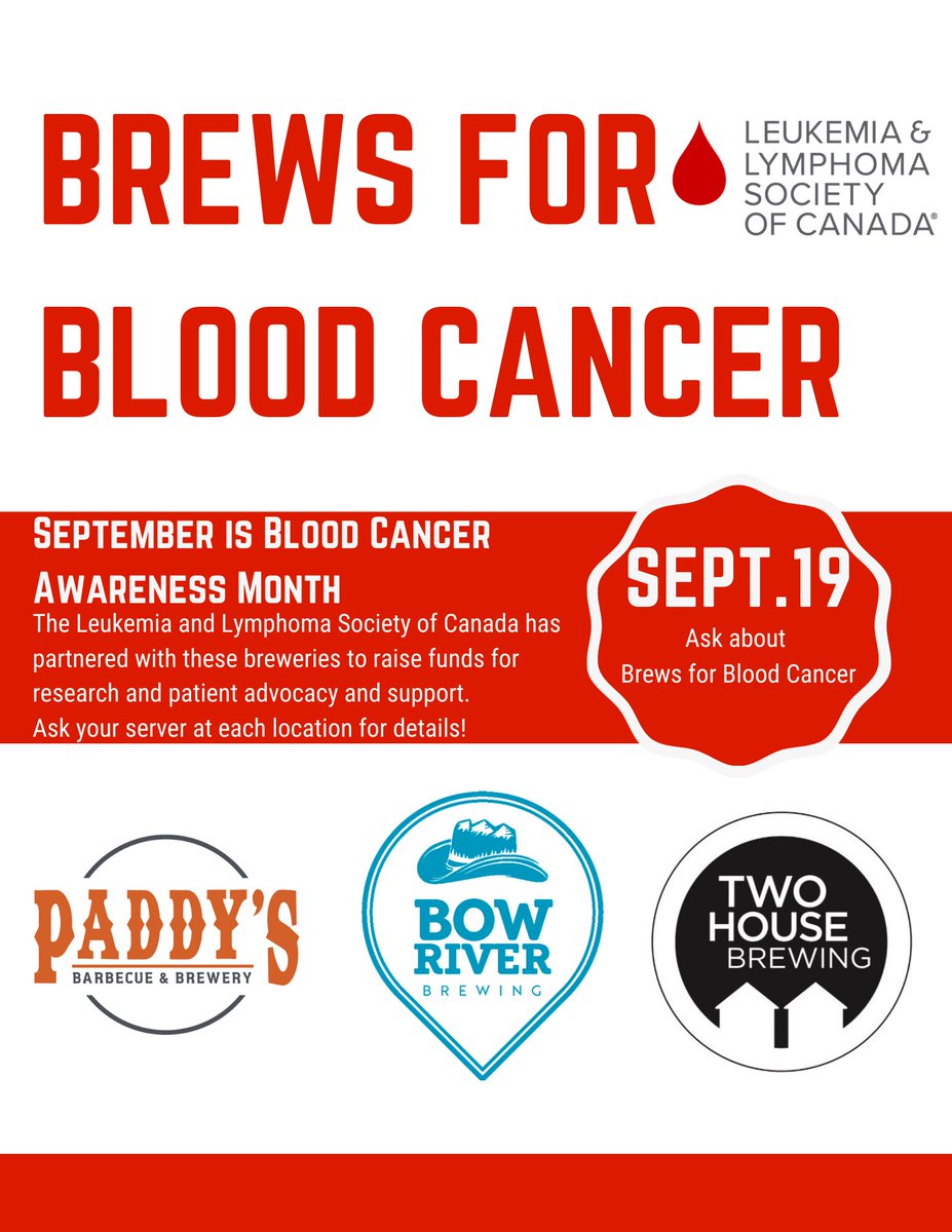 You know your Brewery route on Saturday. @BrewingBow <a href="/twohousebrew/">Two House Brewing Co.</a> <a href="/paddysbrewbecue/">Paddys Barbecue & Brewery</a> 
Proceeds from our sale of a Craft Beer flight to benefit <a href="/LLSCanada/">Leukemia & Lymphoma Society of Canada</a>