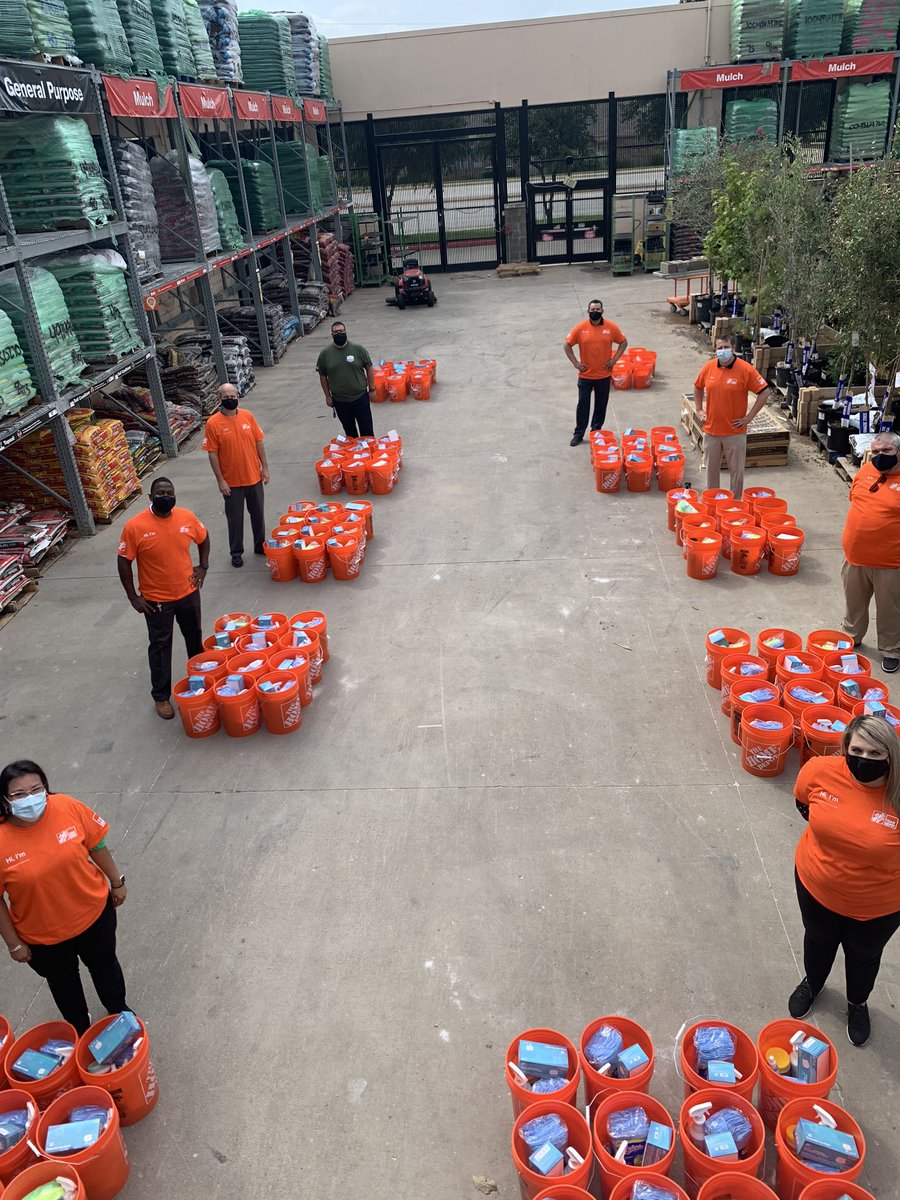 D169 giving back to the community. We put together 115 safety kits to distribute to some of the schools in our communities!! #givingback #badgerup #teamdepot