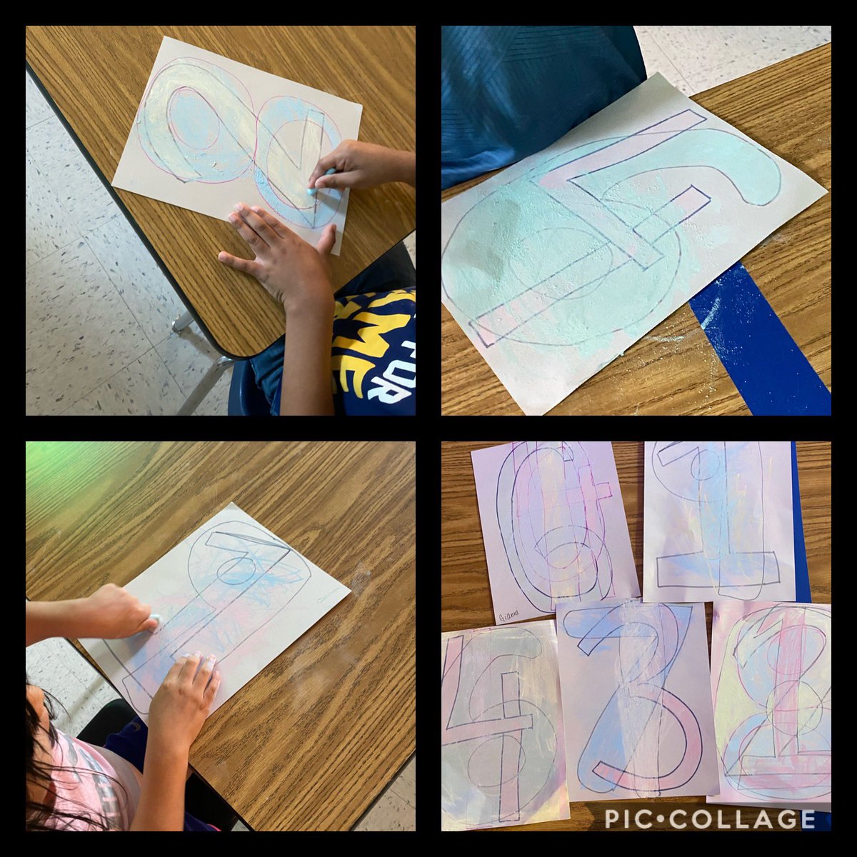 HastySpedTeach's tweet photo. Day 2! #JasperJohns inspired creations using chalk. Canโt wait to see the finished creations! @crichlady @CherokeeSchools @Hasty_Huskies @MRegan0123 @SandiHarrison22 @ArtsNow1 #artintegration #makingten https://t.co/KgZQ2XF3zv