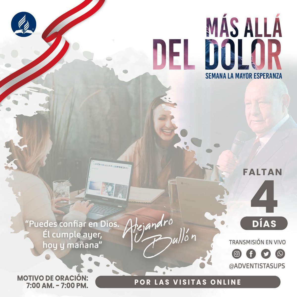 nixondv's tweet photo. Faltan sólo 4 días para la gran semana de la mayor esperanza "Más allá del dolor" con el pr Alejandron Bullon. Preparándonos para que sea de gran bendicion para nuestros amigos que necesitn conocer de Jesús. DMSicuaniA #MSOP https://t.co/GtczL8oXsU