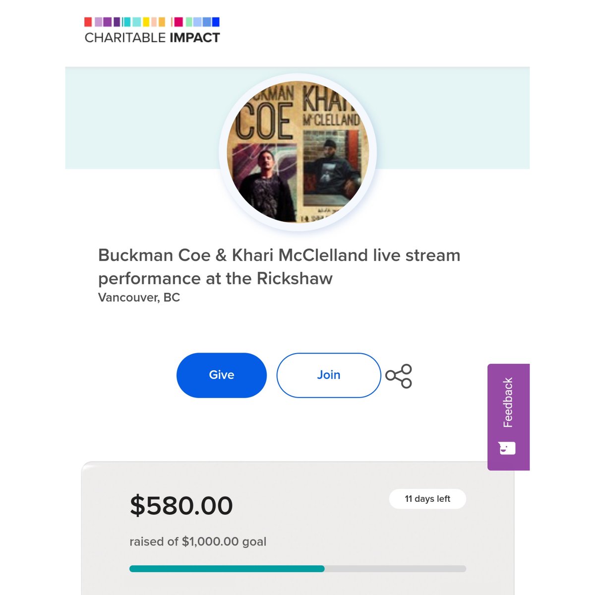 RickshawTheatre's tweet photo. The HD version of Friday’s live stream is on our YouTube: https://t.co/4kSOnocykh

Our current donation total is $580, we'd love to reach $1000! Support by donating here: https://t.co/7bAXUBBjl5

@buckmancoe @KWM_MUSIC @soundonbc @creativebcs @musicbc @musicheals_ca @UnisonFund https://t.co/wsxjwxedRi