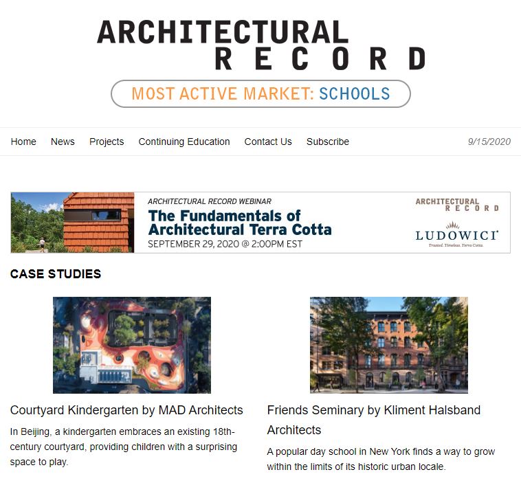 Thank you <a href="/ArchRecord/">Architectural Record</a> for rerunning <a href="/FriendsSeminary/">Friends Seminary</a> article by Linda Lentz in your latest eNewsletter 🧡📚✏️