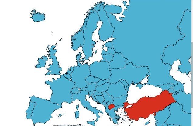 2020-2021 eğitim yılında bugün itibariyle ilkokulları açan ülkeler mavi, açmayanlar kırmızı.

* Makedonya 1 Ekim'de açıyor.