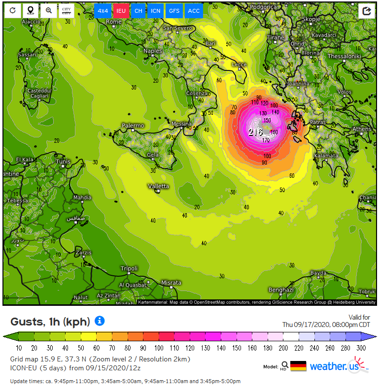 glezjuanje's tweet photo. ICON model shows a fully tropical #medicane development over the Mediterranean Sea. Gusts up to 200 km/h and a pure convective eye as seen from satellite simulations. This is impressive!

@ecazatormentas @Stavros_Dafis @severeweatherEU https://t.co/urgyzm76Rq