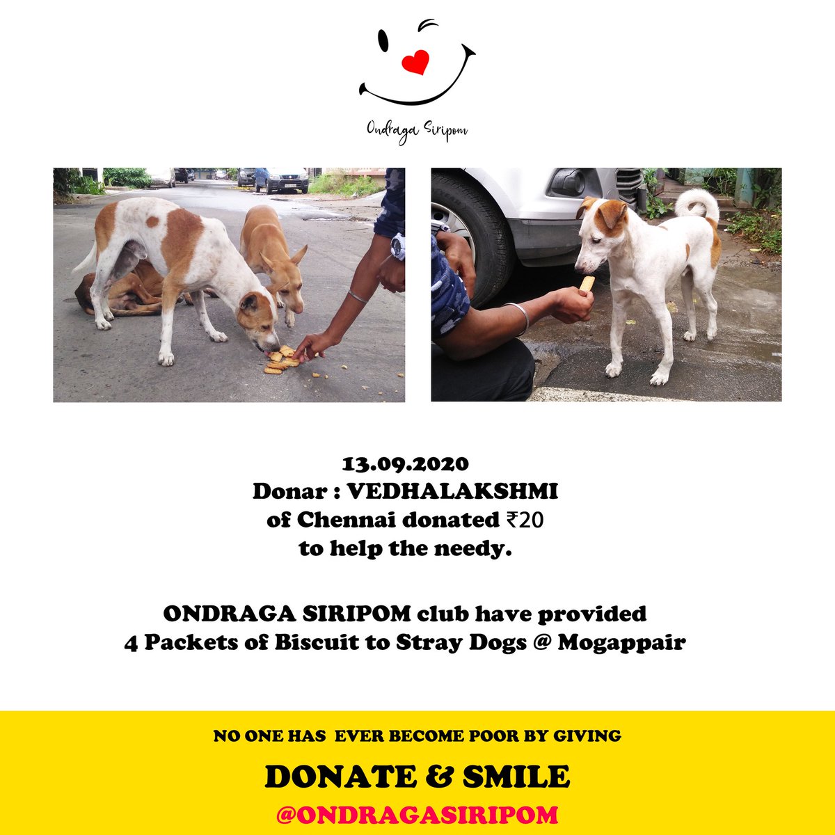 ondragasiripom's tweet photo. Thank You,
Vedhalaksmi for donating ❤️

#ondragasiripom #donateandsmile https://t.co/qcyyZuEEjI