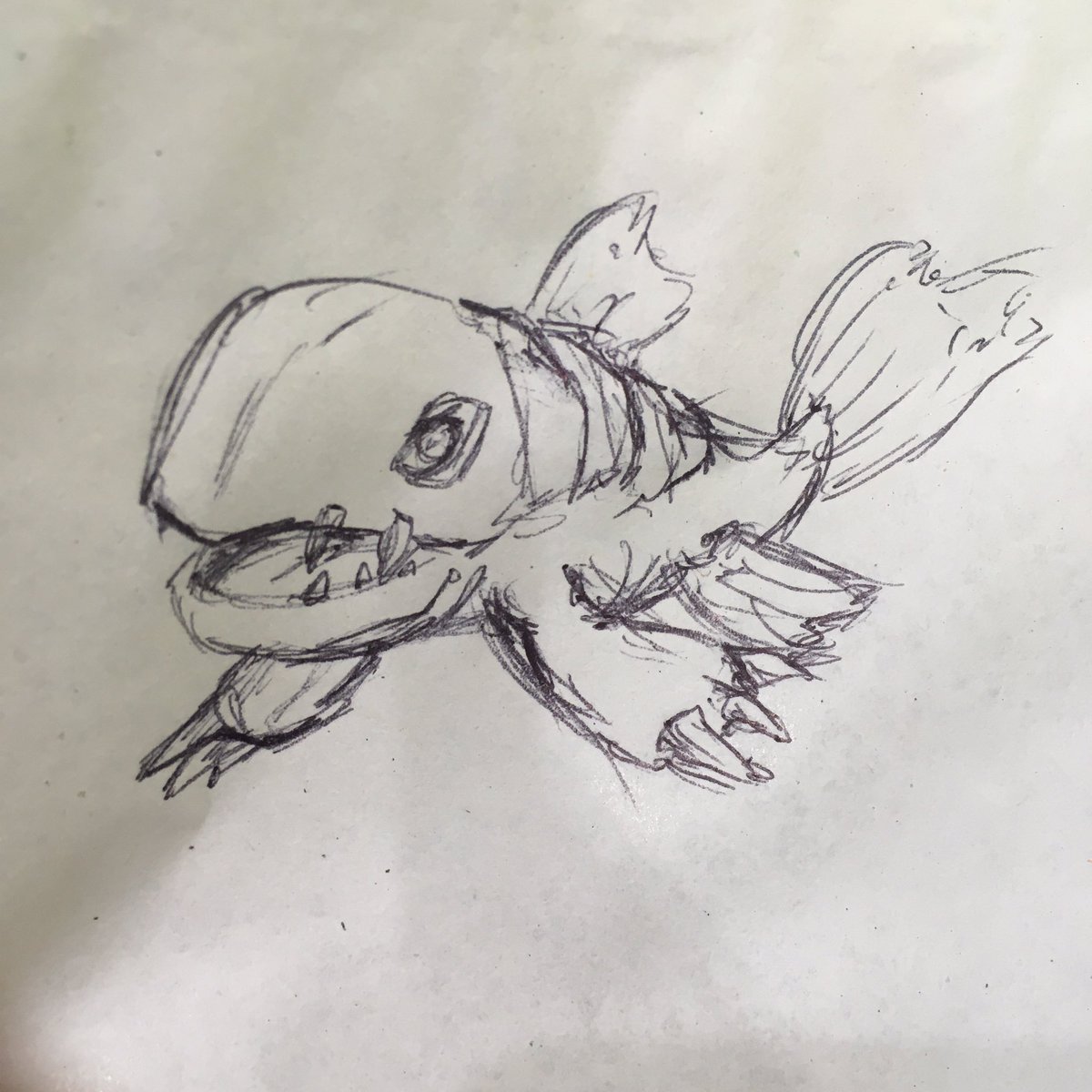 MagicGirlSerena's tweet photo. Drawing #Coelamon without references... I think I got really close? #Digimon #DigimonFanArt #DigimonArt #DigimonDrawing https://t.co/yWXcYZRkUc