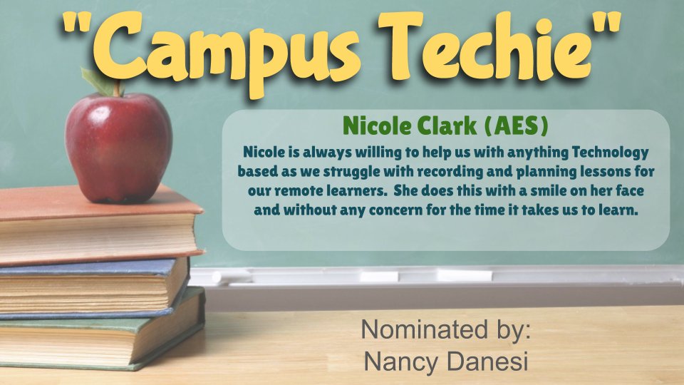 Tommyspall's tweet photo. WOW! Nicole Clark (@RambelleTeacher) received 3 nominations as an unofficial #CampusTechie! Awesome job, Nicole! Thanks for all you do for your peers & students at @AltonElementary in @BrenhamISD! #AltonAdventures
@PrincipalOgg @AES_AP_Peterson @KristiHinze @BrandiHendrix14 https://t.co/XbB1lXhg8x