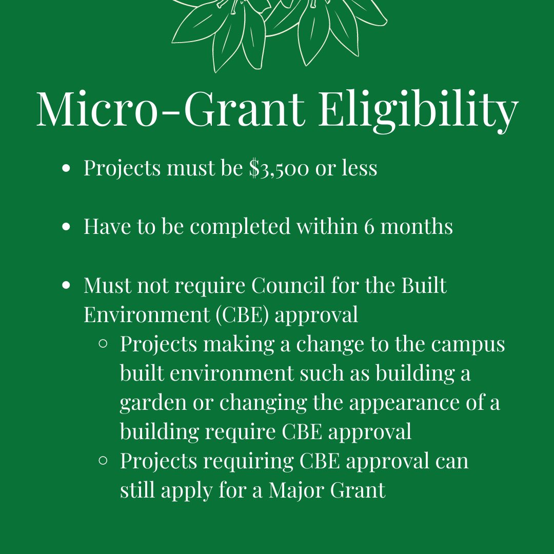 TAMUGreenFund's tweet photo. Visit our website https://t.co/bvK9VBU61F and visit the “Get a Grant” tab to apply! https://t.co/qyGb2uWtzv