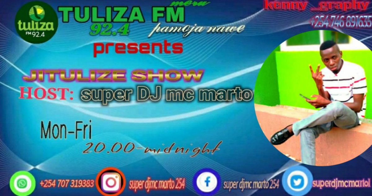 superdjmcmarto1's tweet photo. @superdjmcmarto1 @TulizaFM924 #Jitulizeshow the top show drop your request prrrrrrrrπ₯π₯π₯ https://t.co/Q0gM0Y1FSK