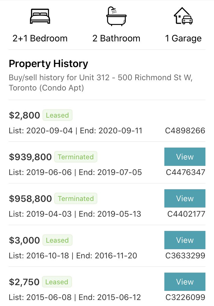 The Latest in Toronto RentsThis 2 bd condo was just leased for $200/month below the 2016 rented price & slightly above the 2015 rented priceConsistently seeing about 4-5 yrs worth of rent growth being rolled back for Toronto condos #cdnecon